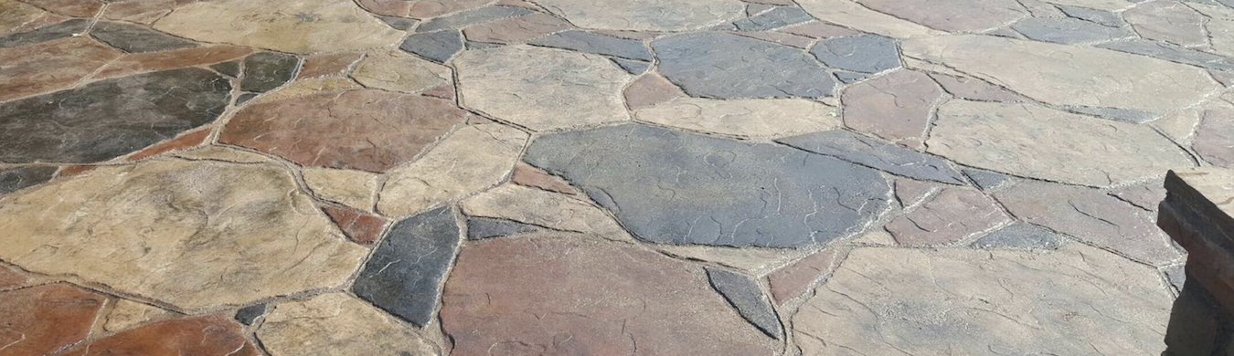 Stamped concrete with a stone look..